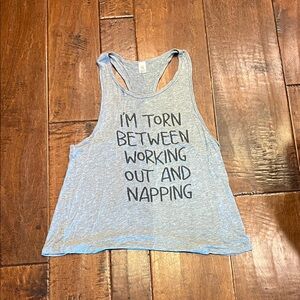 Gray Sleeveless Graphic Tank Top